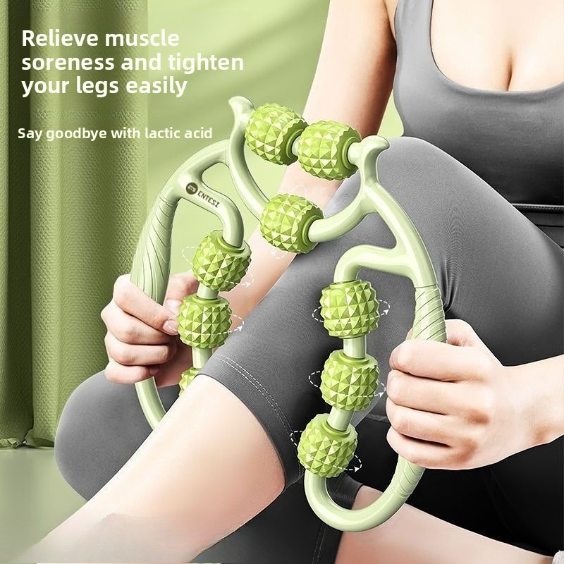 Yoga Fitness Roller - 9 Wheel Leg Massager Circular Thigh