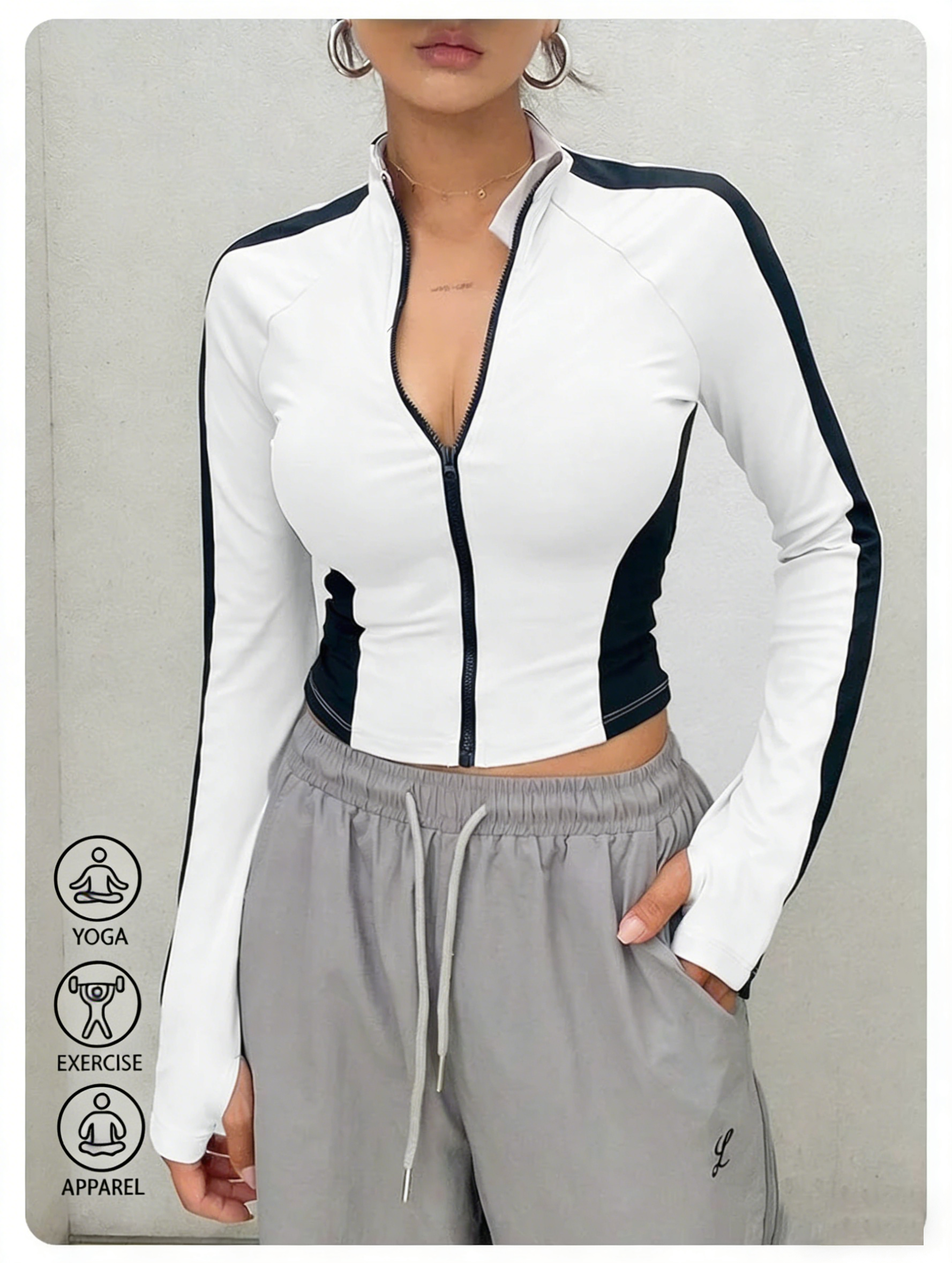 Fitness Yoga - Yoga Clothes Stand Up Collar Jacket