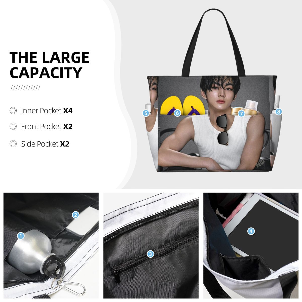 Jungwon En Kpop Beach Tote Bag - Yoga En Fitness avis et prix