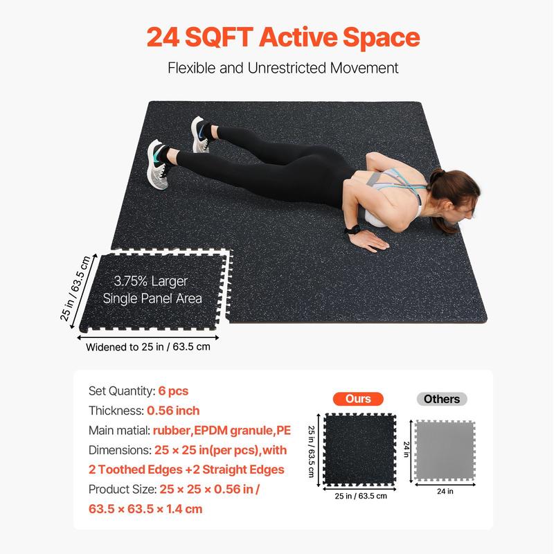 Floor mats, 6 pieces, rubber s - Gym Floor Mats avis et prix