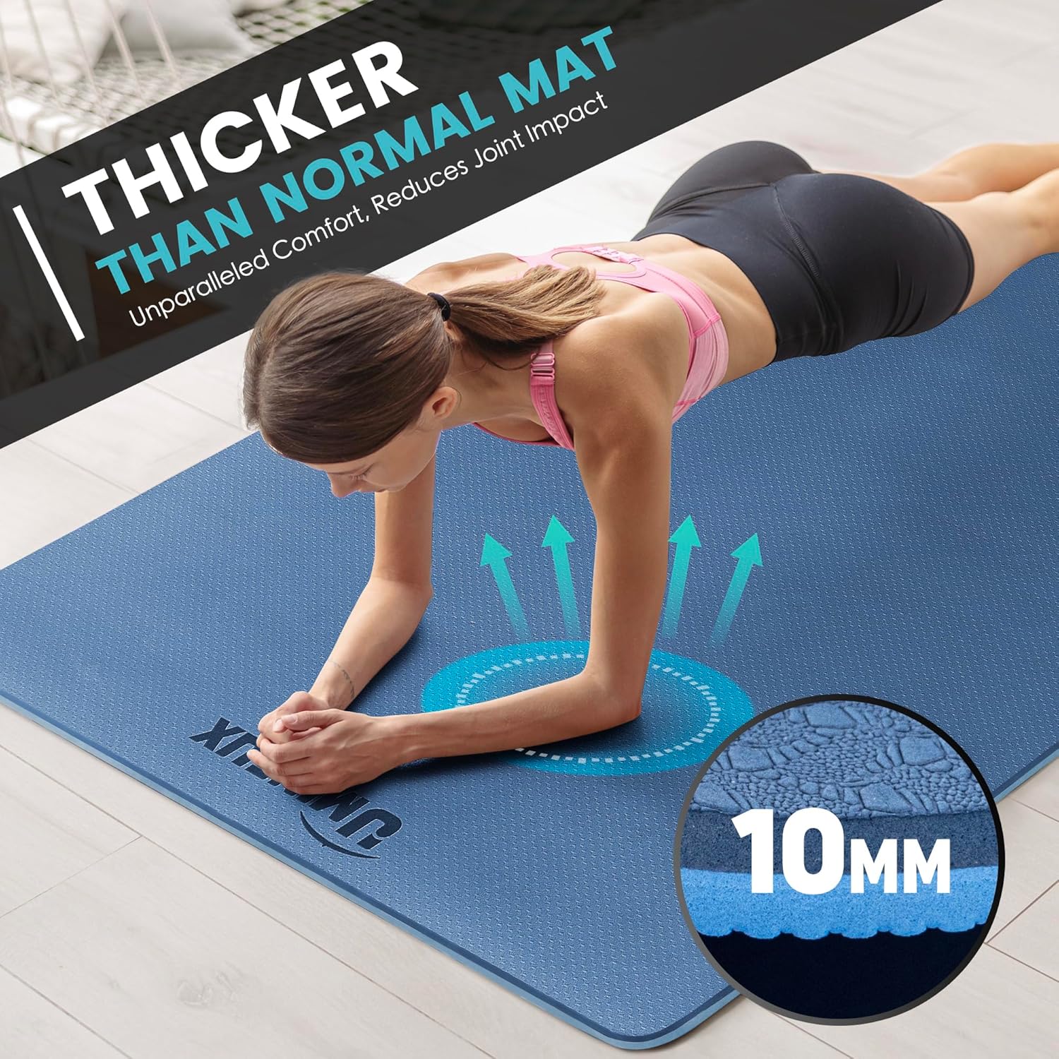 Large Yoga Mat 1/4 & 2/5 Inch  - Thick Yoga Mat avis et prix