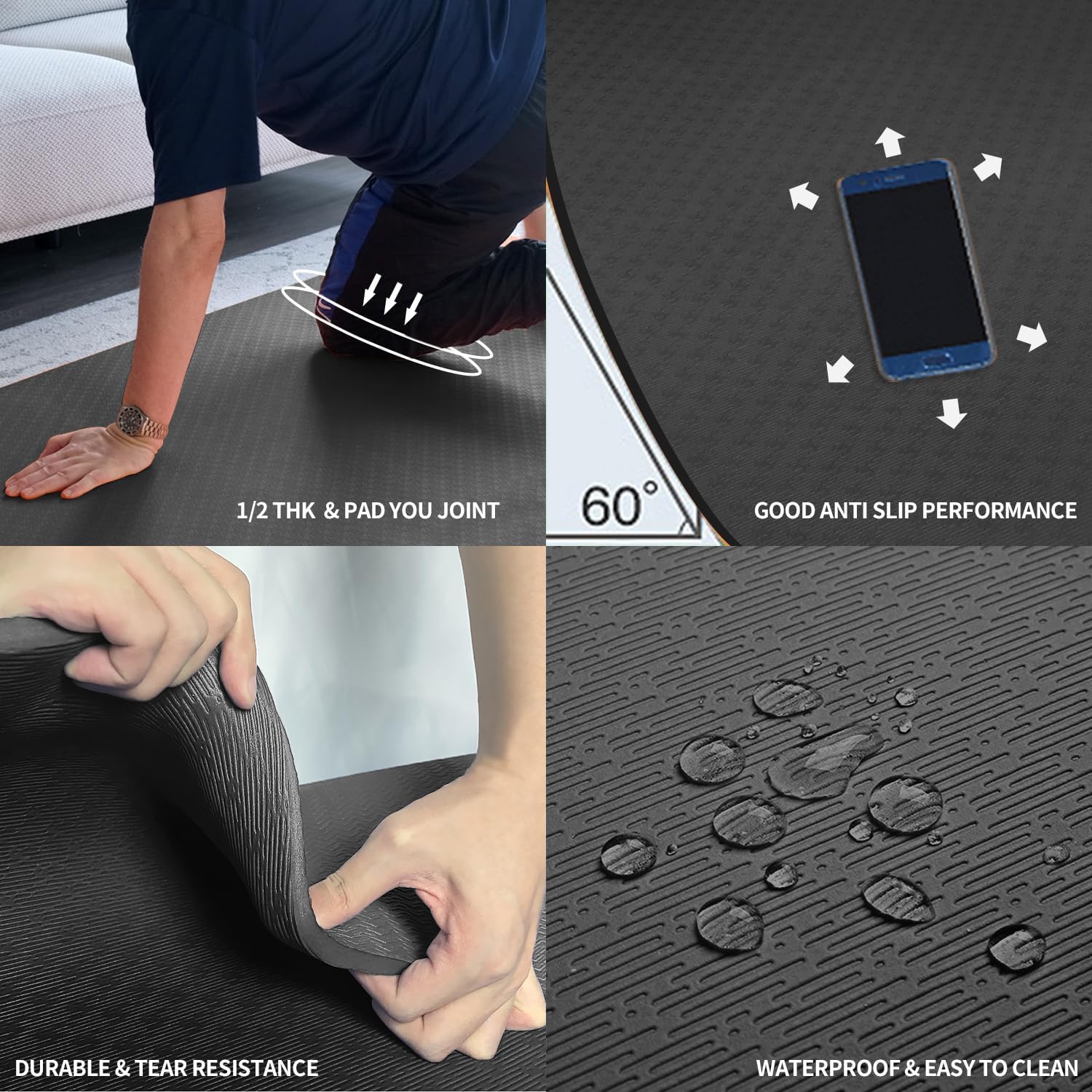 Extra Thick TPE Yoga Mat 6'x4' - Thick Yoga Mat avis et prix