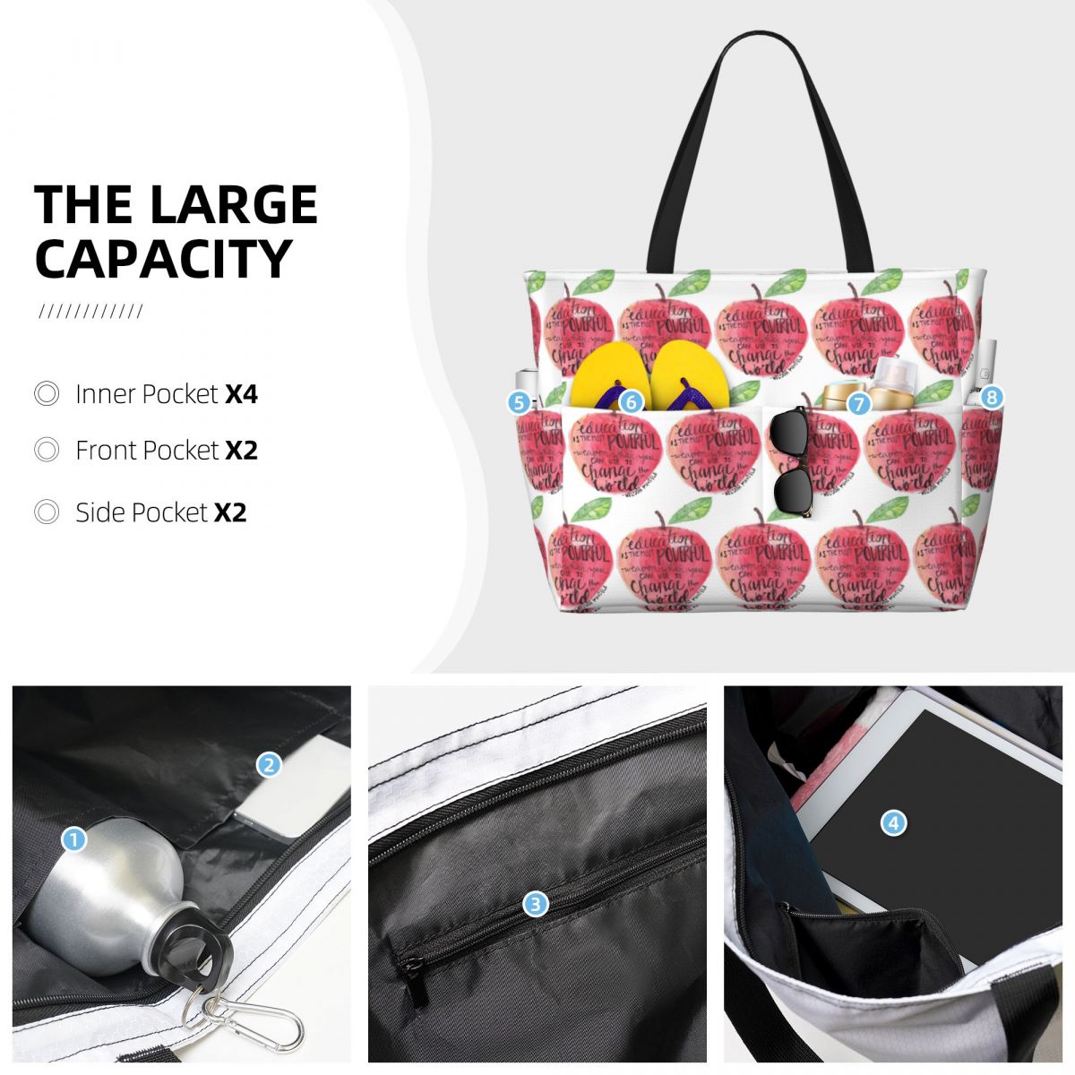 Teacher Quote Beach Tote Bag S - Yoga Fitness Teacher avis et prix