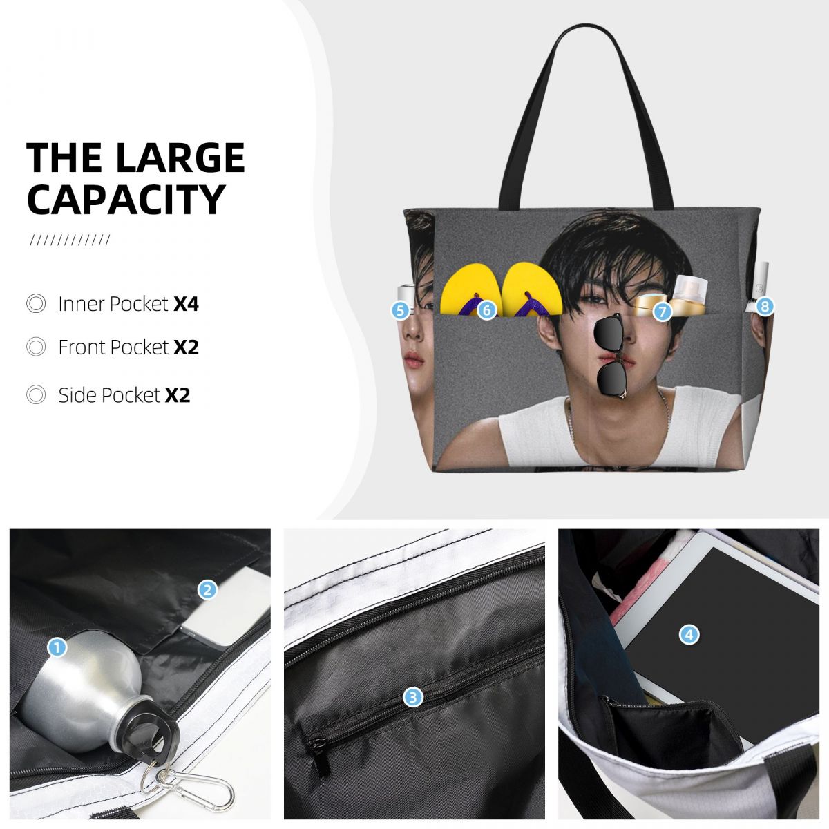 Jungwon En Kpop Beach Tote Bag - Yoga En Fitness avis et prix