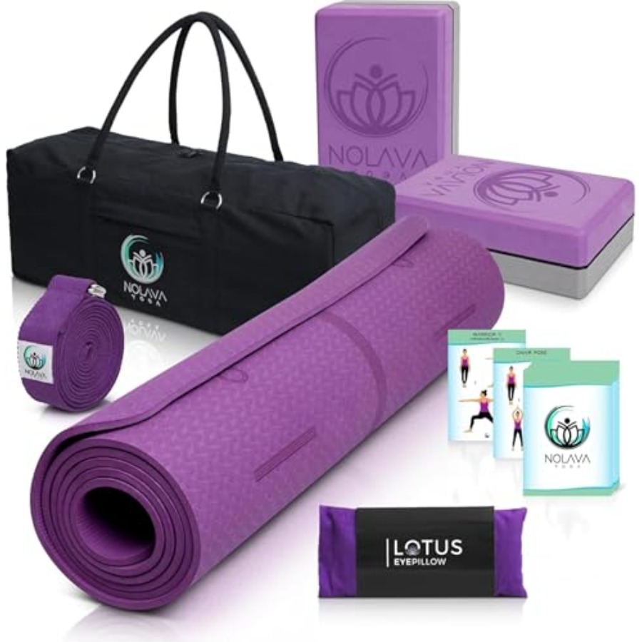 Nolava Pink TPE Yoga Mat with  - Thick Yoga Mat avis et prix
