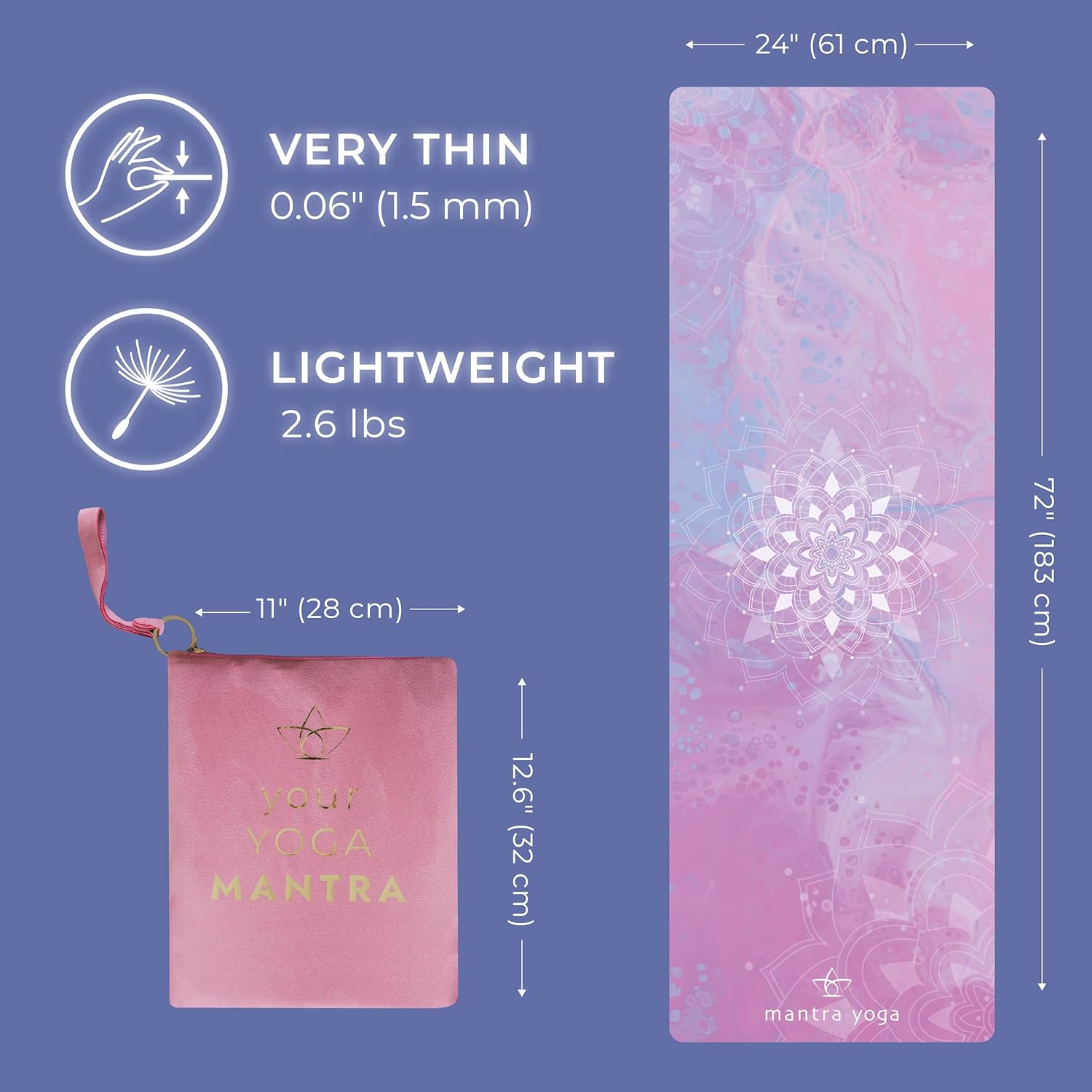 Foldable Travel Yoga Mat with  - Thick Yoga Mat avis et prix